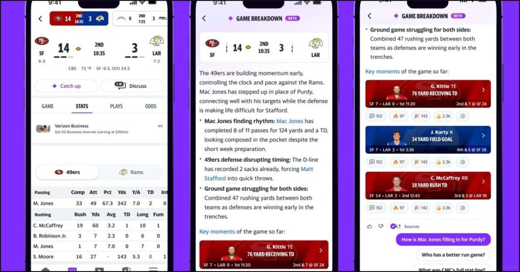 Yahoo использует ИИ для анализа футбольных матчей в реальном времени
