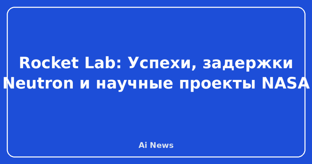 Rocket Lab: Успехи, задержки Neutron и научные проекты NASA