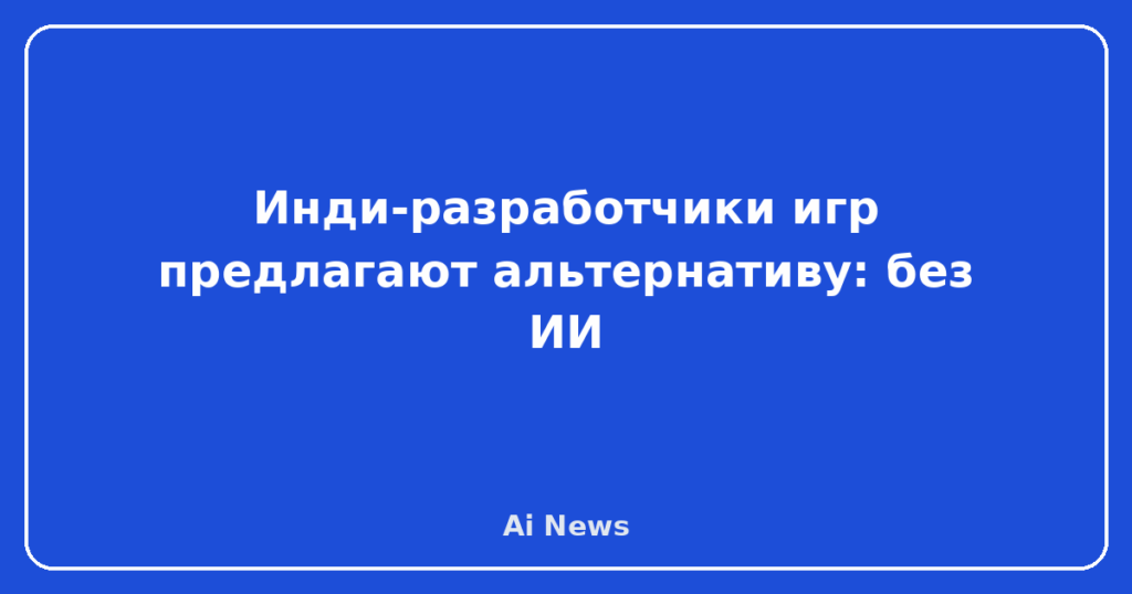 Инди-разработчики игр предлагают альтернативу: без ИИ