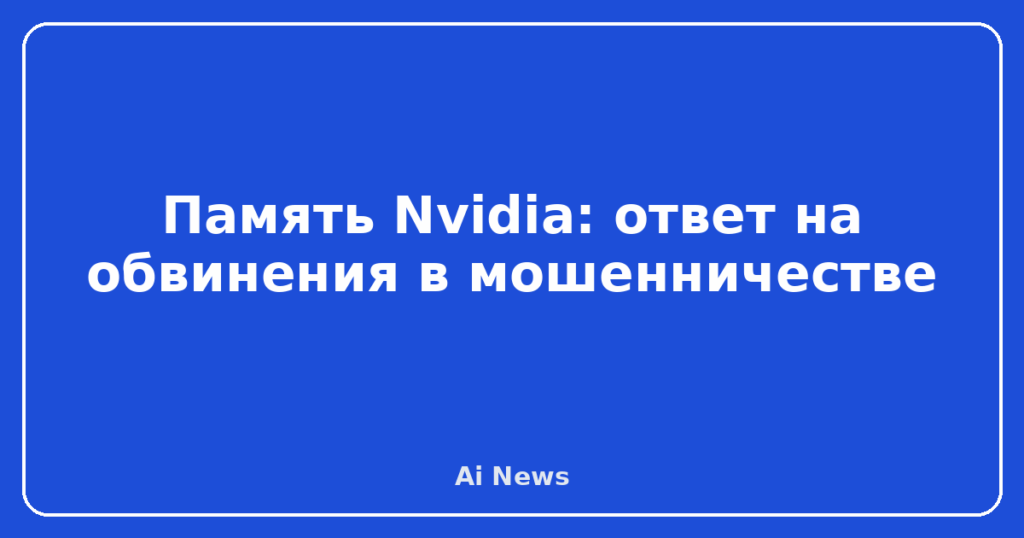 Память Nvidia: ответ на обвинения в мошенничестве