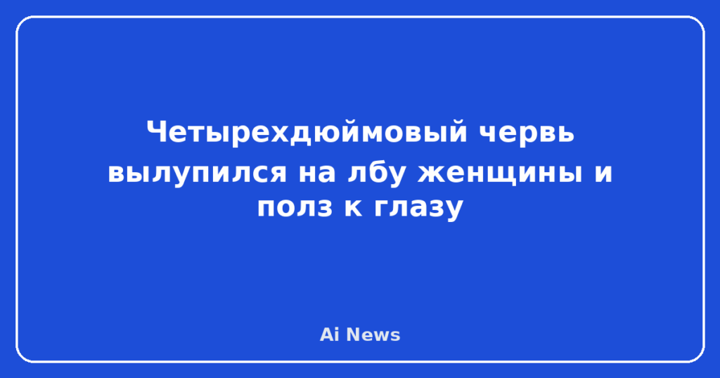 Четырехдюймовый червь вылупился на лбу женщины и полз к глазу