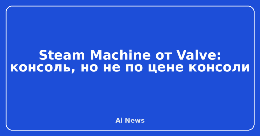 Steam Machine от Valve: консоль, но не по цене консоли