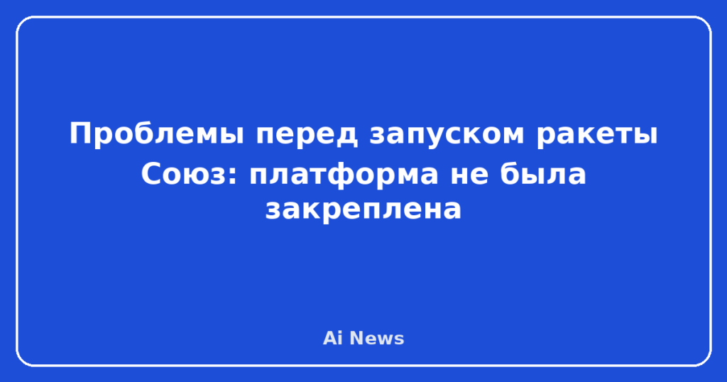 Проблемы перед запуском ракеты Союз: платформа не была закреплена