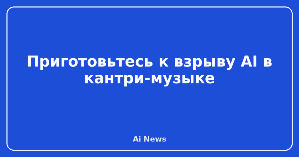 Приготовьтесь к взрыву AI в кантри-музыке