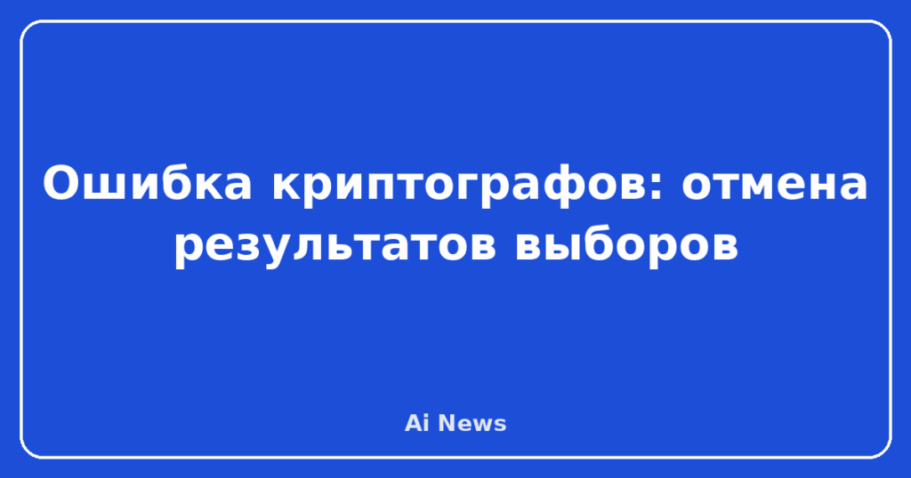 Ошибка криптографов: отмена результатов выборов
