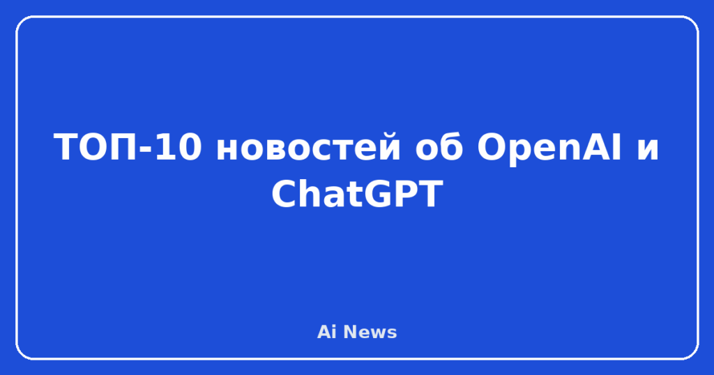 ТОП-10 новостей об OpenAI и ChatGPT
