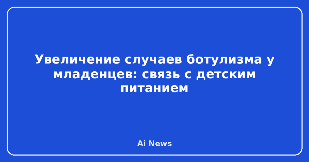 Увеличение случаев ботулизма у младенцев: связь с детским питанием