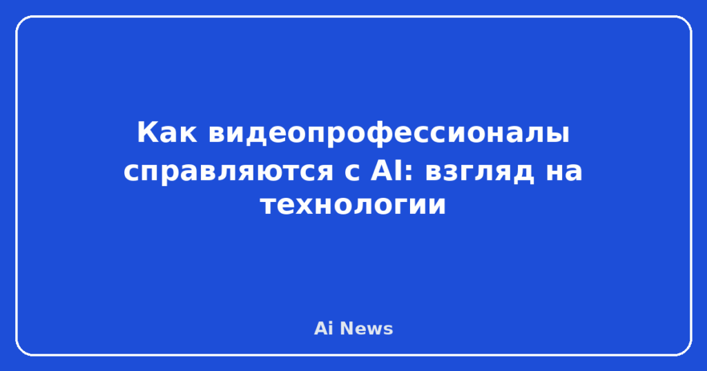 Как видеопрофессионалы справляются с AI: взгляд на технологии